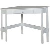 Kings Brand Furniture - Hastings Wood Home & Office Corner Desk with Drawer, White - 2 of 4