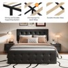 Bed Frame with 4 Storage Drawers, Linen Upholstered Platform Bed Frame with Wooden Slats Support, Button Tufted Design - 4 of 4