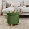 Sapphtopaz Flannel Round Ottoman with Storage, Multi-Functional Ottoman Bench with Reversible Tray Top and Wooden Legs, Ottoman with Storage Space - 4 of 4