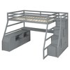 TIRAMISUBEST Twin/Full Size Loft Bed with 7 Storage Drawers and Bulit-in Desk, Wooden Loft Bedframe with Storage Shelves and Guardrail - 4 of 4