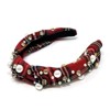 Wrapables Wide Knotted Headbands, Top Knot Headbands for Women and Girls, Holiday Red Plaid - 2 of 4