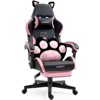 Racxily Cat Gaming Chair with Paw Lumbar Cushion, PC Video Gamer Chair for Teens & Women - 2 of 4