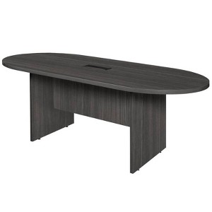 6' Legacy Racetrack Conference Table with Charging Port Ash Gray - Regency: Seats 4-8, Power/Data Ports - 1 of 4