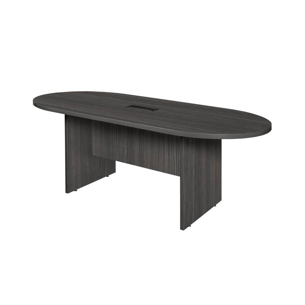 Photos - Office Desk 6' Legacy Racetrack Conference Table with Charging Port Ash Gray - Regency