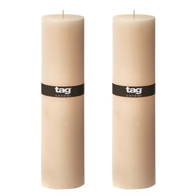 tagltd Chapel 3X12 Ivory Pillar Paraffin Wax Candle Unscented Drip-Free Long Burning 175 Hours For Home Decor Wedding Parties