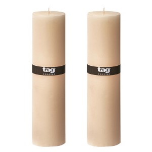 tagltd Chapel 3X12 Ivory Pillar Paraffin Wax Candle Unscented Drip-Free Long Burning 175 Hours For Home Decor Wedding Parties - 1 of 4