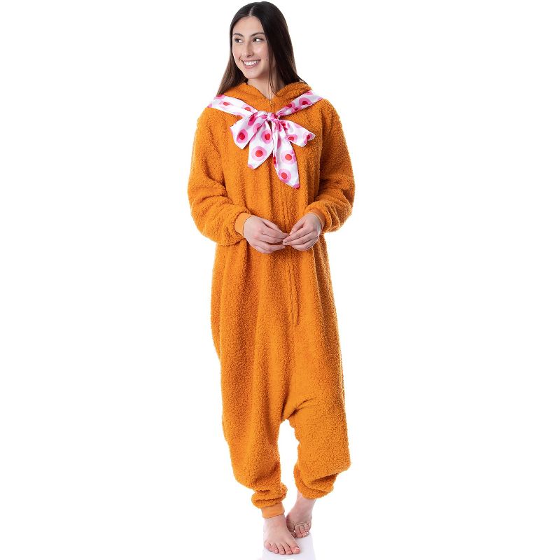 Disney The Muppets Unisex Adult Fozzie Bear Costume Plush Kigurumi Union Suit Pajama, 4 of 5