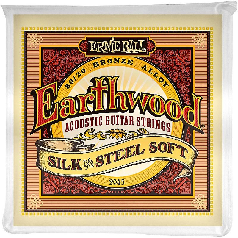 Ernie Ball 2045 Earthwood 80/20 Bronze Silk and Steel Soft Acoustic Guitar Strings, 1 of 4