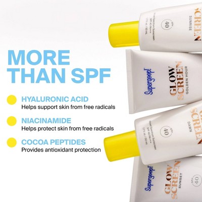 Supergoop! Glowscreen SPF 40 Sunrise Mini - Travel-Size Hydrating Glowy Tinted Primer Sunscreen with Hyaluronic Acid + Niacinamide - 0.68 fl oz