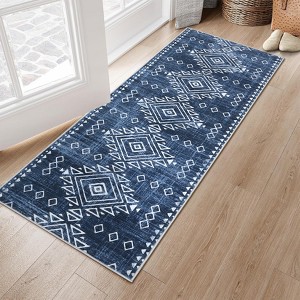Coucheta Modern Geometric Area Rug Soft Washable Rug Non Slip Non Shedding Floor Carpet, Low Pile Thin Rug, Distressed Southwestern Rug - 1 of 4