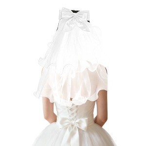 Unique Bargains Comb Wedding Veil White 1 Pc - 1 of 4