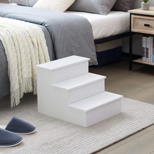 Kings Brand Furniture – Darien 3 Step Wood Step Stool for Adults or Kids, Dog Stairs - 1 of 4