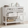 36" Bathroom Vanity with Ceramic Sink, Tip-Out Tray, Full-Extension Drawers, and Open Shelf,Freestanding Cabinet - 3 of 4