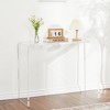 Modern Clear Acrylic End Table | 38" Transparent Console Table - Ideal for Living Room, Foyer & Dining Room - 2 of 4