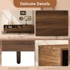 Gulches Natural TV Stand Entertainment Center Fits TVs up to 80 in with Mid Century Style 2 Drawers 1 Drop Down Door 4 Cabinets - 4 of 4