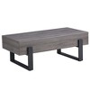 Coffee Table, Rustic Style Rectangular Coffee Table, Center Table, With Black Metal Legs, Wood Grain Table, Natural Wood Tones Tea Table,Grey - 2 of 4