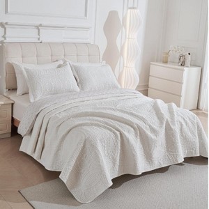 Legacy Decor 3 PCS Set Bedspread Coverlet Reversible Oversized - 1 of 4