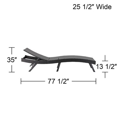 Ayanna Black Metal Adjustable Outdoor Lounge Chair