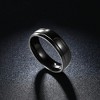 6mm Stainless Steel Black Wedding Band Ring Women Men Ginger Lyne Collection - 3 of 4