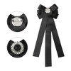 INSPIRE CHIC Women's Rhinestone Decor Ribbon Long Bow Brooch Ties - 3 of 4