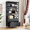 Tribesigns 2 Drawers Tall Narrow 5 Tier Bookshelf - 2 of 4