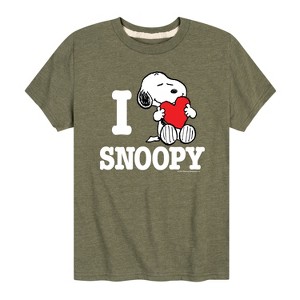 Boys' - Peanuts - I Love Snoopy Short Sleeve Graphic T-Shirt - 1 of 4