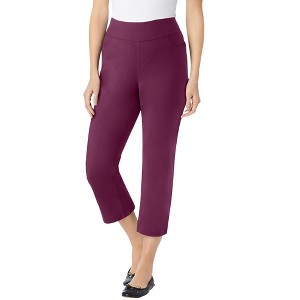 Woman Within Plus Size Flex-Fit Pull-On Denim Capri - 1 of 4