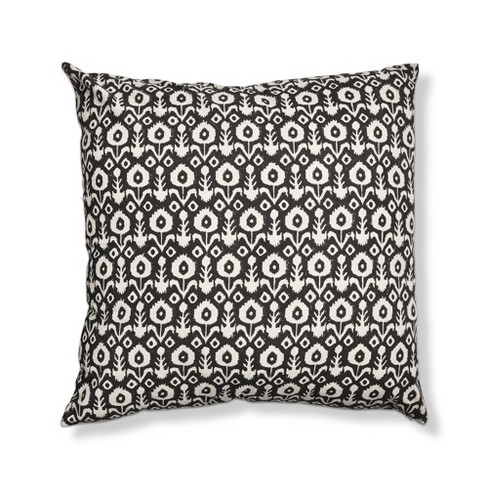 Black fashion ikat pillow