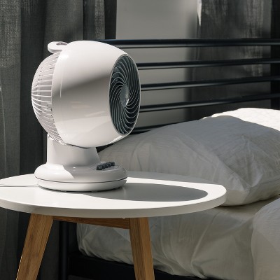 Compact White ABS Oscillating Pedestal Fan with Three Speeds
