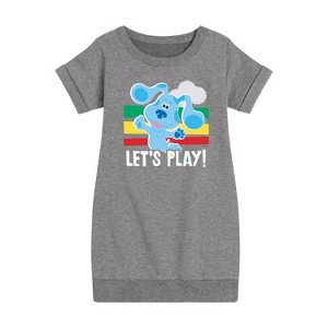 - Blue's Clues & You! - Let's Play Graphic Short Sleeve Fleece Dress - 1 of 4