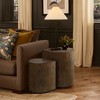 LuxenHome 2-Piece Teardrop Drum Wood Side Tables Set in Walnut Finish Brown - 3 of 4