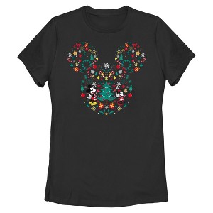 Womens Mickey & Friends Christmas Wonderland Icon Collage T Shirt - 1 of 4