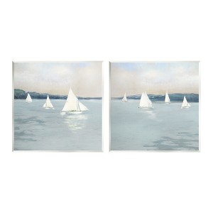 Stupell Industries Sailboats Grey Nautical Ocean View, 12" x 12" - 1 of 4