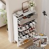 Shoe Storage Cabinet with 2 Flip Drawers And A Drawer, Entryway Cabinet with Adjustable Shelves - 3 of 4