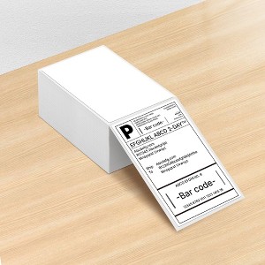 FLEXYVA Genuine 4x6 Direct Thermal Shipping Label (Pack of 500 Fan-Fold Labels), for FLEXYVA PL70E Shipping Label Printer, Commercial Grade - 1 of 4