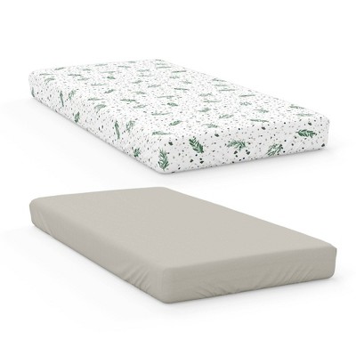 Goumi Baby Organic Botanical Garden Fitted Sheet Set - Moss - 2pc