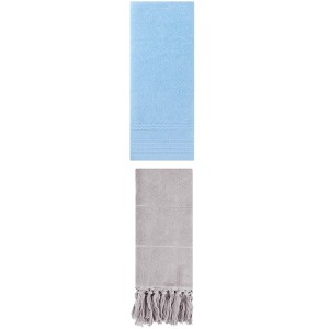 REGALWOVEN 2 Packs Striped and Tassels Hand Towels for Bathroom 14" x 30" - 1 of 4