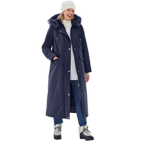 Woman Within Women's Plus Size Long Hooded Dtm Faux Down Parka Coat - image 1 of 4