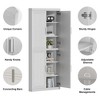 Spassway White Kitchen Pantry Cabinet Tall Wood Storage Cabinet with Doors and Adjustable Shelves Kitchen Freestanding Cupboard for Dining Room - 4 of 4