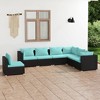 vidaXL Garden Lounge Set Black - 2 of 4