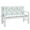 VidaXL Garden Bench Cushions 2pcs Leaf Pattern 47.2"x19.7"x2.8" Fabric - 3 of 4