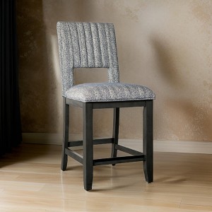Royal Hampton Counter Height Chair Set of 2, Bluish Gray Fabric Seat and Back - 1 of 1