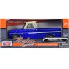 1966 Chevrolet C10 Fleetside Pickup Truck Blue with Cream Top 1/24 Diecast Model Car by Motormax - 4 of 4