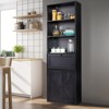 KTMBDW Industrial Bookshelves and Bookcases with Doors Floor Standing 6 Shelf Display Storage Shelves 70.5" Tall Bookcase for Home Office, Living Room - 4 of 4