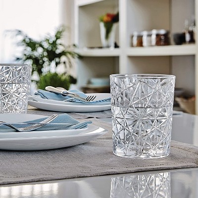 Bormioli Rocco Clear Glass 13.5 oz Whiskey Tumblers Set of 4