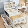 Bellemave Twin Platform Bed with Chalkboard,Solid Wood Platform Bed with Storage Drawers and Shelves,Childlike Fun and Space-saving Design,White - 3 of 4