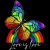 Adult Design By Humans Love is Love Butterfly Rainbow Pride By SummerFunnyT-Shirt - 2 of 2