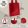 Sparkle and Bash 20 Pack Medium Reusable Tote Bags with Handles, Metallic Red Grocery Shopping Bags, 10 x 8 In - 4 of 4