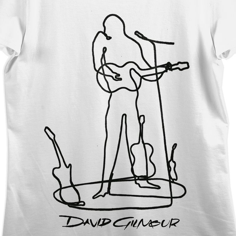 David Gilmour Guitar Player Line Art Crew Neck Short Sleeve White Women's T-shirt, 2 of 3