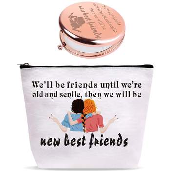VeryMerryMakering Well be Friends Cosmetic Bag And Mirror, Pink